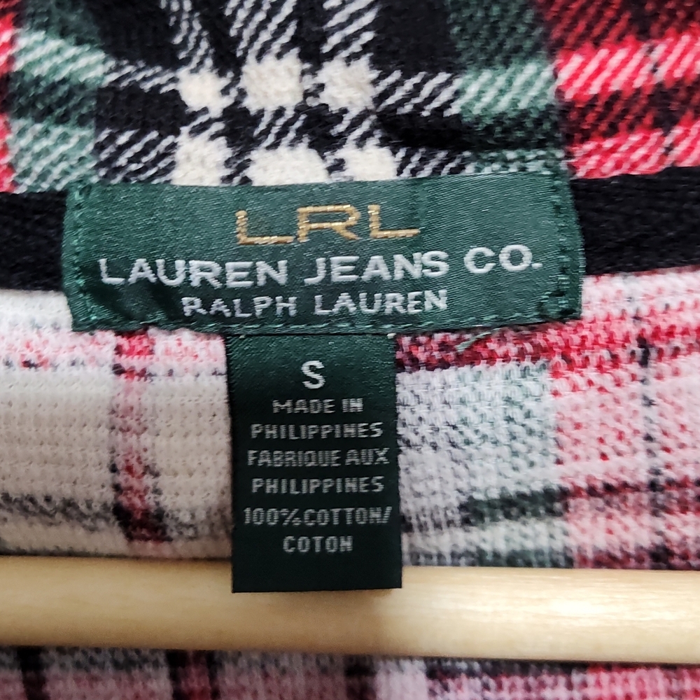 LAUREN RALPH LAUREN Jeans Co ( LRL) Long Sleeve Plaid Top Shirt, Women's Small - Picture 5 of 6